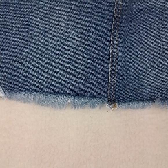 Forever 21 Color Block Mini Jean Skirt Size Large‎ in Light Wash Denim - Picture 6 of 13